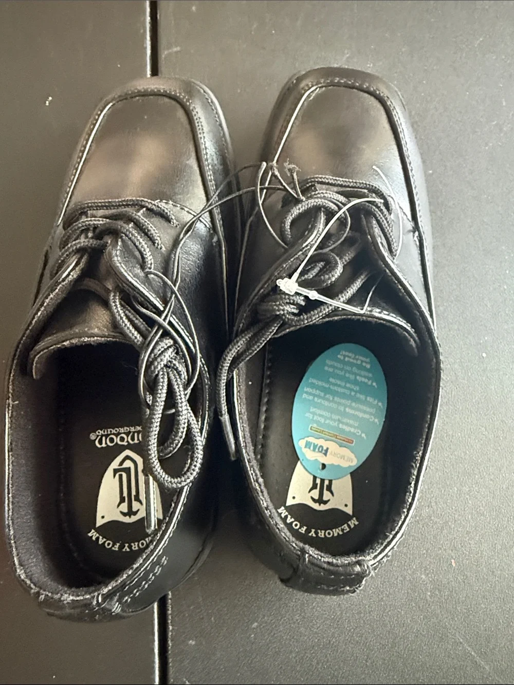 Kids Black Lace-Up Dress Shoes for Special Occasions